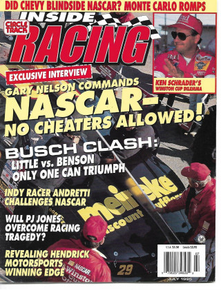 INSIDE RACING 1995 JULY - GARY NELSON, LITTLE V BENSON, ANDRETTI, WILL JONES